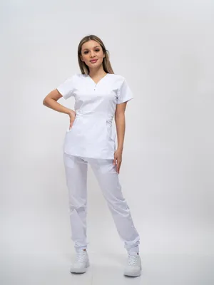 Медицинский костюм женский с джоггерами белый/костюм медсестры/врача/для  косметолога/повара/униформа - купить с доставкой по выгодным ценам в  интернет-магазине OZON (814658265)