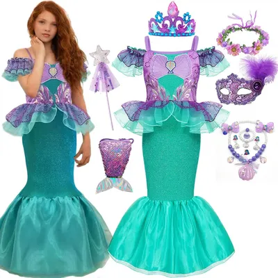 Платье-пачка русалки, платья принцессы для дня рождения, костюм русалки для  девочек на Хэллоуин – лучшие товары в онлайн-магазине Джум Гик