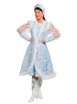 Купить нежный костюм Снегурочки Роскошь в Москве бесплатная доставка