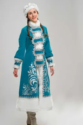 Детский карнавальный костюм Снегурочка велюр белая 5233 купить в интернет  магазине