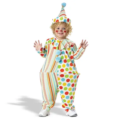Фотография клоуна в костюме с мячом