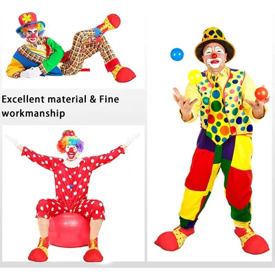 Клоунский костюм на изображении с цветными шарами