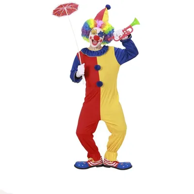 Клоун в костюме с бантом