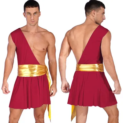 Купить Мужские костюмы для ролевых игр на Хэллоуин, одно плечо, нижнее  белье древнего греческого бога, костюм рыцаря-воина | Joom