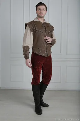 Средневековый мужской костюм, с кожаным жилетом - купить за 16900 руб:  недорогие средневековье, Возрождение: 11-16 век в СПб
