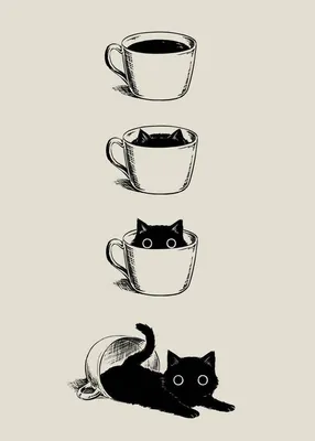 Смешная картинка с добрым утром: недовольный кот с чашкой кофе, который не  выспался. Веселое пожелание доброго утра | Забавные иллюстрации, Открытки,  Смешно