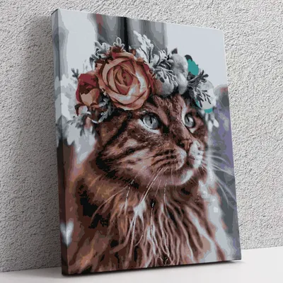 Кот с цветами» — создано в Шедевруме
