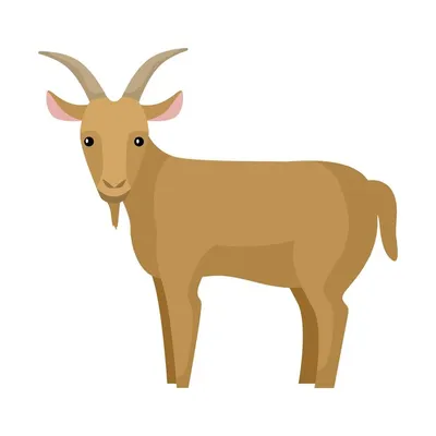 Мультяшная коза ест траву на лугу | Премиум векторы