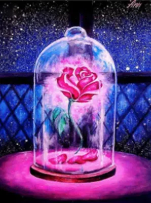 красная роза в колбе из фильма \"красавица и чудовище\" Stock Photo | Adobe  Stock