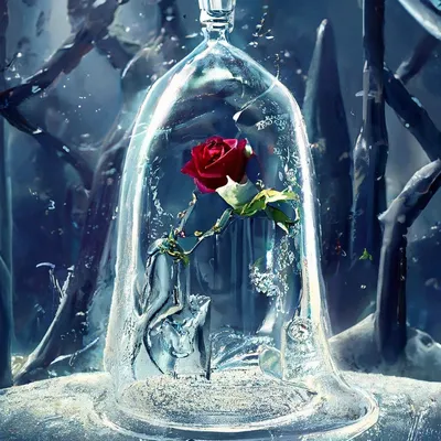 Роза в колбе долговечная из сказки Красавица и Чудовище маленькая высота 18  см (id 87614717), купить в Казахстане, цена на Satu.kz