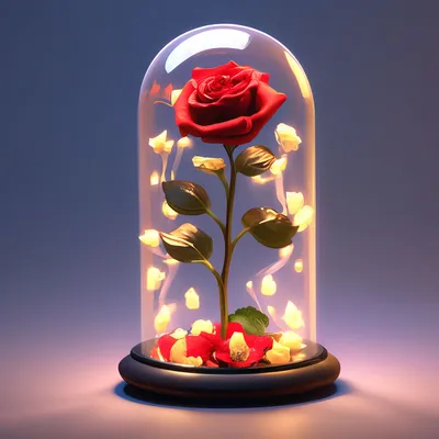 Вечные Цветы, Роза Под куполом \"Красавица И Чудовище купить по низким ценам  в интернет-магазине Uzum (790026)