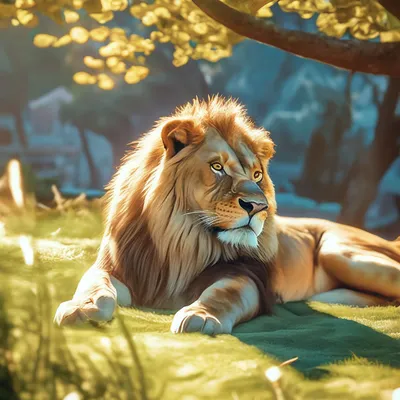 Роскошный красавец белый Лев с …» — создано в Шедевруме