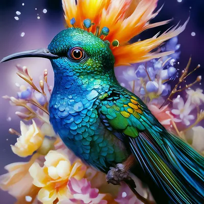 Пары красивых цветных птиц в красивые цветы Стоковое Фото - изображение  насчитывающей экстерьер, биографической: 198921682