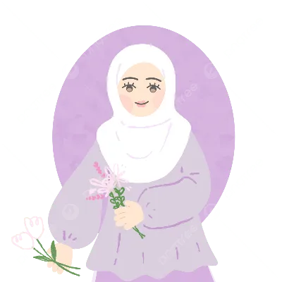 Красивые мусульманки в хиджабе с цветочным венком | Премиум векторы