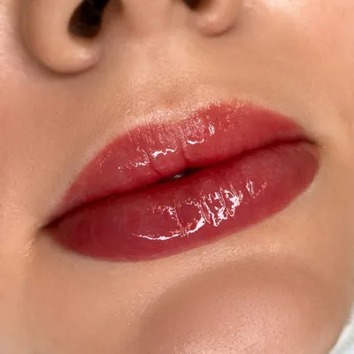 Татуаж губ: фото с нанесением розового цвета