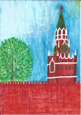 Кремль — раскраска для детей. Распечатать бесплатно.