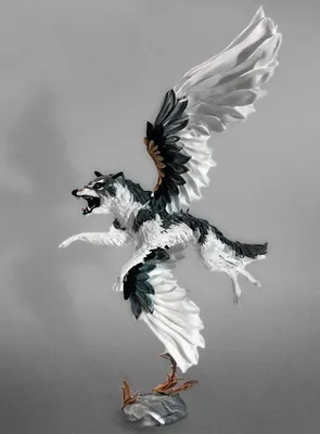 Фото Крылатый волк с птицей в пасти, art by gaudibuendia, страница | волки  в фэнтези | Постила