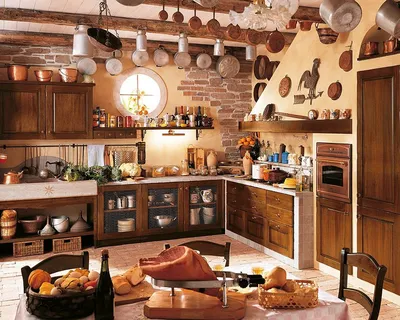 Кухня кантри, фото дизайна кухни в деревенском стиле :: ЕвроМебель