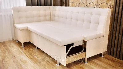Кухонный диван Секрет-4 со спальным местом прямой (Рогожка светлая/Брауни  капро) купить в Находке по низкой цене в интернет магазине мебели