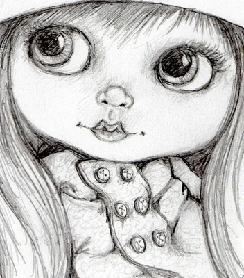 Рисунки куклы для срисовки карандашом для детей (70 фото) ✏