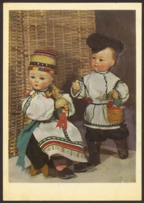 Куклы в русских народных костюмах на почтовых открытках 1964 г. » Перуница