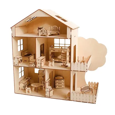 Отзывы о деревянный кукольный домик с мебелью для кукол SunnyWoods Варя -  отзывы покупателей на Мегамаркет | кукольные домики V202005 - 600006680008
