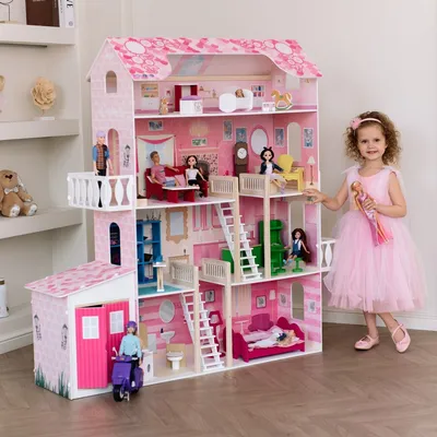 Кукольный домик \"Нежность\" (с мебелью) - купить с доставкой по выгодным  ценам в интернет-магазине OZON (148376146)
