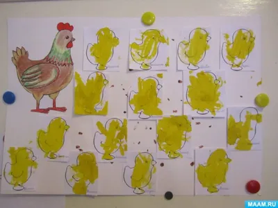 Коллективная работа в технике аппликация нитками «Курочка с цыплятами» с  детьми старшей группы (19 фото). Воспитателям детских садов, школьным  учителям и педагогам - Маам.ру