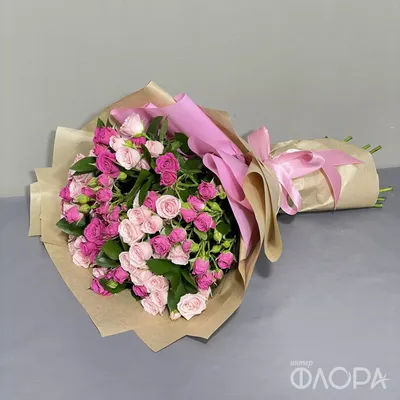 Комплимент из белых кустовых роз | Кустовые розы | Kiwi Flower Shop