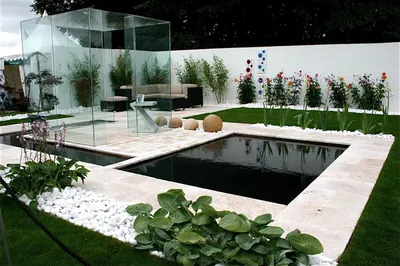 Изображение ландшафтного дизайна, которое поможет создать уютную атмосферу в вашем саду.