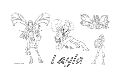 Раскраска Фея Лейла | Раскраски Винкс Лейла (Winx Layla). Раскраска Лейла  из мультика Винкс