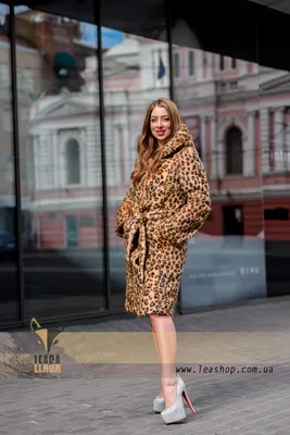 Купить модную леопардовую Шубу из натурального меха мериноса в  интернет-магазине Edge Design в Москве