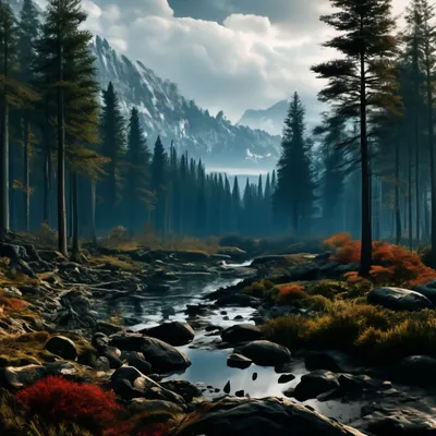 Картина на холсте Иван Шишкин \"Лесной пейзаж\"