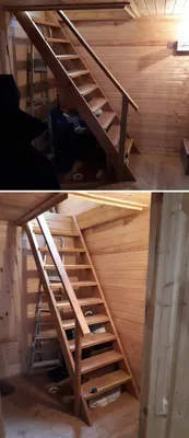 Деревянная лестница своими руками на второй этаж. Как сделать лестницу из  досок - YouTube