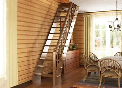 Варианты узких лестниц из дерева для дома или квартиры