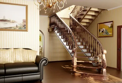 Изображение: Лестница на второй этаж - как выбрать правильную форму и конструкцию