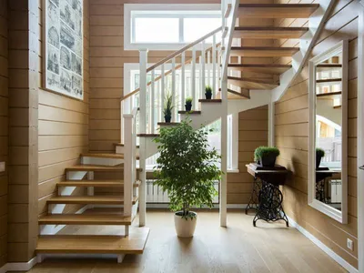 Лестницы в загородных домах фото фотографии