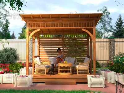 Купить деревянную веранду для детского сада | Беседка-терраса на даче в  Москве и СПб