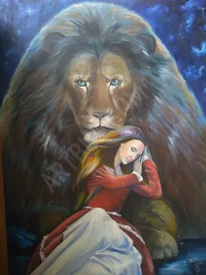 Фотообои \"Женщина и лев\" - Арт. 051099 | Купить в интернет-магазине Уютная  стена