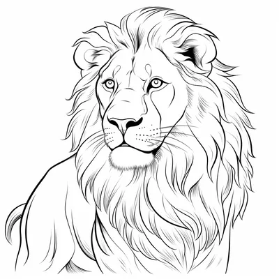 Рисунок льва карандашом для срисовки - 43 фото