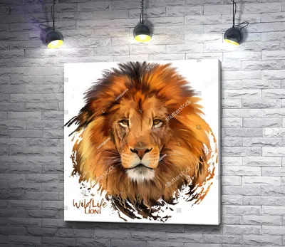 лев - царь зверей с золотой короной на голове. Иллюстрация штока -  иллюстрации насчитывающей вышесказанного, мазок: 274747261