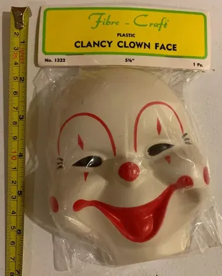 Vintage Fibre Craft Clown Face Small Plastic Masks NOS Unopened Hong Kong  Sealed | eBay