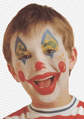 Клоунское лицо с цветным макияжем