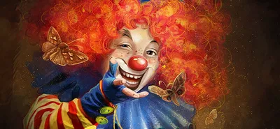 Фото клоуна с красивым клоунским гримом