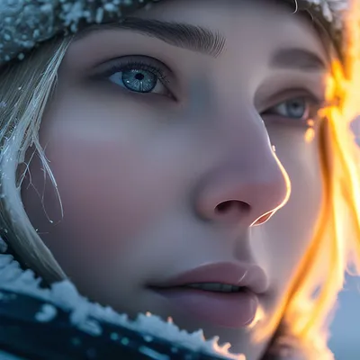 зима модель портрет улыбка лицо глаза шуба зимний пейзаж мода Stock-Foto |  Adobe Stock