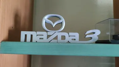 4D светящийся логотип Mazda 3 Синий светодиодный логотип на багажник  автомобиля можно купить с доставкой в нашем магазине! - Москва