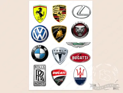 Купить Набор картинок на водорастворимой бумаге \"Логотипы автомобилей\" |  EasySoap.com.ua