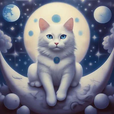 Лунный кот картинки фотографии