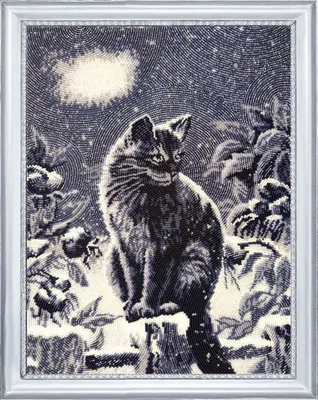 Купить картину алмазная мозаика «Лунный кот» 40x30 см - gamestil.ru