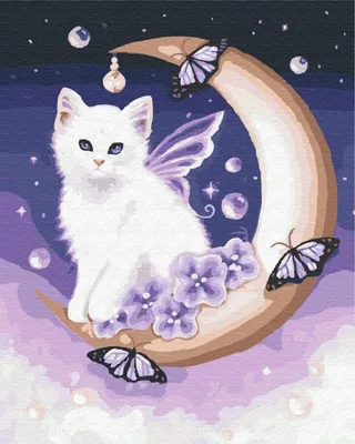 Иллюстрация Лунный кот... в стиле живопись | Illustrators.ru